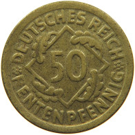 WEIMARER REPUBLIK 50 RENTENPFENNIG 1924 D  #t029 0221 - 50 Renten- & 50 Reichspfennig