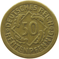 WEIMARER REPUBLIK 50 RENTENPFENNIG 1924 E  DEZENTRIERT REVERSE #t029 0223 - 50 Renten- & 50 Reichspfennig