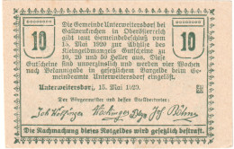 Autriche, Unterweitersdorf, 10 Heller, Taverne, 1920, SPL, Mehl:FS 1102 - Oesterreich