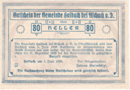 Autriche, Aschach, 80 Heller, Village, 1920, 1920-12-31, SPL, Mehl:FS 332IIb - Oesterreich