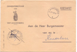 Omslag Enveloppe - Gemeentebestuur Sint Amandsberg - 1958 - Buste