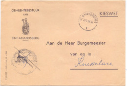 Omslag Enveloppe - Gemeentebestuur Sint Amandsberg - 1958 - Sobres
