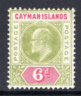 Cayman Islands 1902-03 KEVII - Wmk. Mult. Crown CA - 6d Olive & Rose HM (SG 14) - Cayman Islands