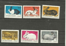 BULGARIA Nº  2993 AL 2998 - Lapins