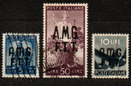 1947 - Trieste A  7 + 10 + 16 Democratica    ------- - Afgestempeld