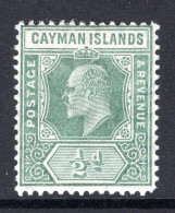 Cayman Islands 1907-09 KEVII - Wmk. Mult. Crown CA - ½d Green HM (SG 25) - Cayman Islands