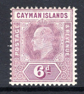 Cayman Islands 1907-09 KEVII - Wmk. Mult. Crown CA - 6d Dull Purple & Violet-purple HM (SG 30) - Cayman Islands