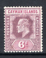 Cayman Islands 1907-09 KEVII - Wmk. Mult. Crown CA - 6d Dull Purple & Bright Purple HM (SG 30a) - Cayman Islands