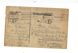 Feldpostkarte. Expédiée De Munchen à Eberhausen.Pli De Coin. - Feldpost (franchise)