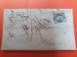 Lettre Avec Texte De Paris Pour Le Havre En 1866 - Ref  2859 - 1849-1876: Classic Period