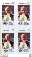 PB 188 Brazil Personalized Stamp Pope John Paul II Religion Poland 2020 Block Of 4 - Personnalisés