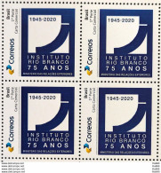 PB 182 Brazil Personalized Stamp Rio Branco Institute 2020 Block Of 4 - Gepersonaliseerde Postzegels