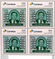 PB 176 Brazil Personalized Stamp Great Names Of Brazilian Philately Leao Werner Marek 2020 Block Of 4 - Personalized Stamps