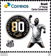 PB 175 Brazil Personalized Stamp 80 Years Pele Santos Football Soccer 2020 - Gepersonaliseerde Postzegels