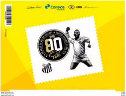 PB 175 Brazil Personalized Stamp 80 Years Pele Santos Football Soccer 2020 Vignette G - Personnalisés