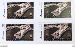 PB 172 Brazil Personalized Stamp Ilha Da Madeira Submarine Activation Base Ceremony Navy Military Ship 2020 Block Of 4 - Personnalisés