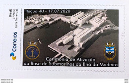 PB 172 Brazil Personalized Stamp Ilha Da Madeira Submarine Activation Base Ceremony Navy Military Ship 2020 - Personalisiert