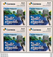 PB 169 Brazil Personalized Stamp Bento In Watercolor Serra Gaucha 2020 Block Of 4 - Personnalisés
