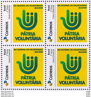 PB 168 Brazil Personalized Stamp Voluntary Homeland National Volunteer Day 2020 Block Of 4 - Personalisiert