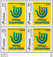 PB 168 Brazil Personalized Stamp Voluntary Homeland National Volunteer Day 2020 Block Of 4 - Gepersonaliseerde Postzegels