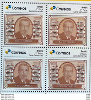 PB 166 Brazil Personalized Stamp Great Names Of Brazilian Philately Paulo Comelli 2020 Block Of 4 - Personnalisés