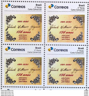 PB 165 Brazil Personalized Stamp Goyano Literary Office 2020 Block Of 4 - Personnalisés
