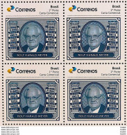 PB 164 Brazil Personalized Stamp Great Names Of Brazilian Philately Rolf Harald Meyer 2020 Block Of 4 - Gepersonaliseerde Postzegels