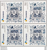 PB 163 Brazil Personalized Stamp Stamp Day Postal Service 2020 Block Of 4 - Personnalisés