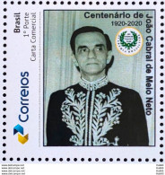 PB 161 Brazil Personalized Stamp Writer Joaao Cabral De Melo Neto Literature 2020 - Sellos Personalizados