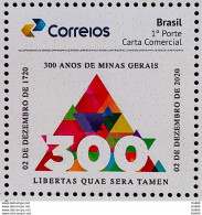 PB 160 Brazil Personalized Stamp 300 Years Minas Gerais 2020 - Personalized Stamps