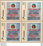 PB 157 Brazil Personalized Stamp II Expo Ananias 2020 Block Of 4 - Gepersonaliseerde Postzegels