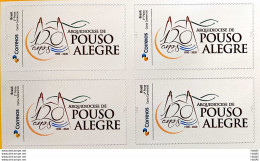 PB 155 Brazil Personalized Stamp Archdiocese Pouso Alegre Religion 2020 Block Of 4 - Personnalisés