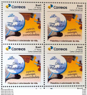 PB 153 Brazil Personalized Stamp March 5 Philatelist Day 2020 Block Of 4 - Personnalisés