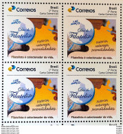 PB 153 Brazil Personalized Stamp March 5 Philatelist Day 2020 Block Of 4 - Gepersonaliseerde Postzegels