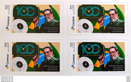 PB 152 Brazil Personalized Stamp Olimpic Games Guilherme Paraense Sport Target Shooting 2020 Block Of 4 - Gepersonaliseerde Postzegels