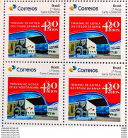 PB 150 Brazil Personalized Stamp Court Justice Of Bahia Law 2020 Block Of 4 - Personalized Stamps