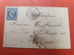 Enveloppe De Orléans Pour Bordeaux En 1861, Ambulant Au Dos - Ref  2874 - 1849-1876: Periodo Classico