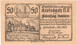 Autriche, Kreisbach, 50 Heller, Chateau 1, 1920, SPL, Mehl:FS 386 - Oesterreich