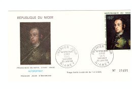 FDC 29 JANVIER 68.PREMIER JOUR AUTOPORTRAIT. FRANCISCO DE GOYA. - Niger (1960-...)