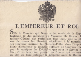 Belgique Affiche Du 7 Décembre 1793 Annonçant Une Surtaxe Au Profit Des Tenants-postes - Postkantoorfolders