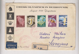 YUGOSLAVIA,1950 DUBROVNIK CHESS OLYMPIC  FDC Cover Registered Airmail - Covers & Documents