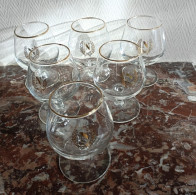 Lot De 6 Verres à Cognac Estampillés Ou Monogrammés N Pour NAPOLEON - Avec Leur Couronne - Glazen