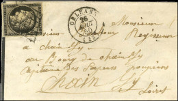 Grille / N° 3 Belles Marges Càd T 15 ORLEANS (43) 26 AOUT 50 Sur Lettre Avec Texte Adressée Au Tarif De Militaire (sans  - 1849-1850 Cérès