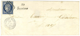 Grille / N° 4 Càd T 15 ST VINCENT DE TYROSSE (39) Cursive 39 / Soustons Sur Lettre Pour Dax. 1851. - SUP. - R. - 1849-1850 Cérès