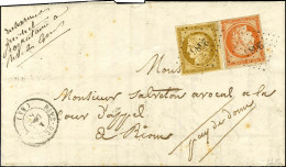 PC 2686 / N° 1 + N° 5 Càd T 15 RIVE-DE-GIER (84) Sur Lettre 2 Ports Pour Riom. 1852. - TB / SUP. - R. - 1849-1850 Ceres