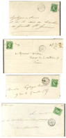 Lot De 4 Lettres Affranchies Avec N° 12 (diverses Nuances). Pièces Choisies. - TB / SUP. - 1853-1860 Napoléon III.
