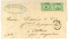 PC 83 / N° 12 Paire Belles Marges Càd T 15 ANGOULEME (15) Sur Lettre Avec Texte Adressée Localement. 1861. - SUP. - 1853-1860 Napoleone III