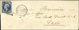 PC 829 / N° 14 Avec Piquage De Chauny Aux 4 Côtés Càd T 15 CHAUNY (2) Sur Lettre Avec Texte Pour Paris. 1856. - TB / SUP - 1853-1860 Napoleon III