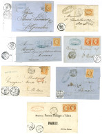 Lot De 7 Lettres Affranchies Avec N° 16, Dont Piquage Susse Et Percées En Ligne. - TB. - 1853-1860 Napoleon III