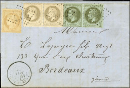 GC 4550 / N° 25 Paire + 27 Paire + 59 Càd T 17 BELGARDE DU GARD (29) Sur Lettre Pour Bordeaux. 1872. - TB / SUP. - R. - 1863-1870 Napoleon III With Laurels